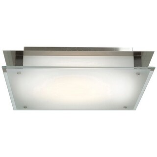 Access Lighting Vision 1-light LED Brushed Steel Flush Mount with Frosted Glass