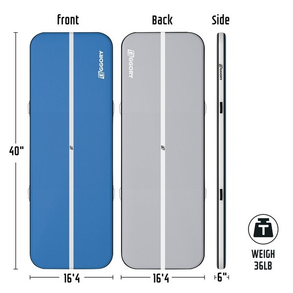 INFLATABLE MAT コヨーテタン 4点セット売り EGGORY 6in/16ft4in Inflatable Gymnastics Airtrack Tumbling Mat