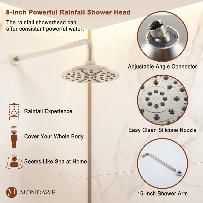 Retro Series 8 in. Rain Wall Mount Dual Shower Heads with 1.8 GPM