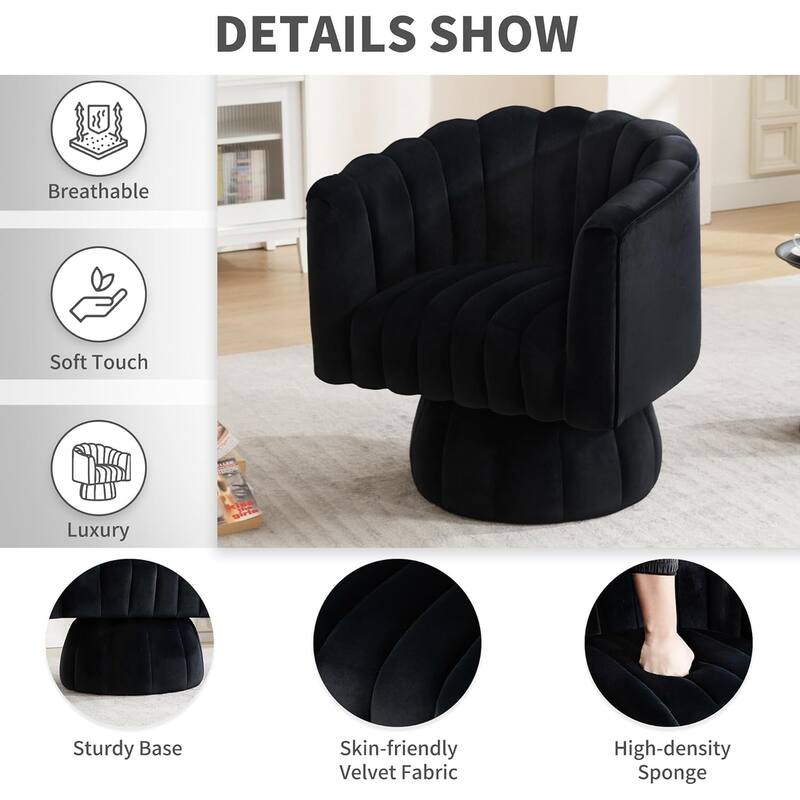 HOMYKA Swivel Accent Barrel Chair Cute Comfy Arm Chair Set 2