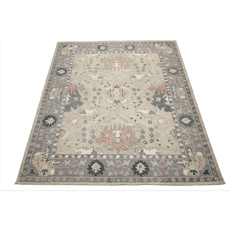 Multi Size Sage Wool Area Rug HandHooked Transitional Design Arts & Crafts