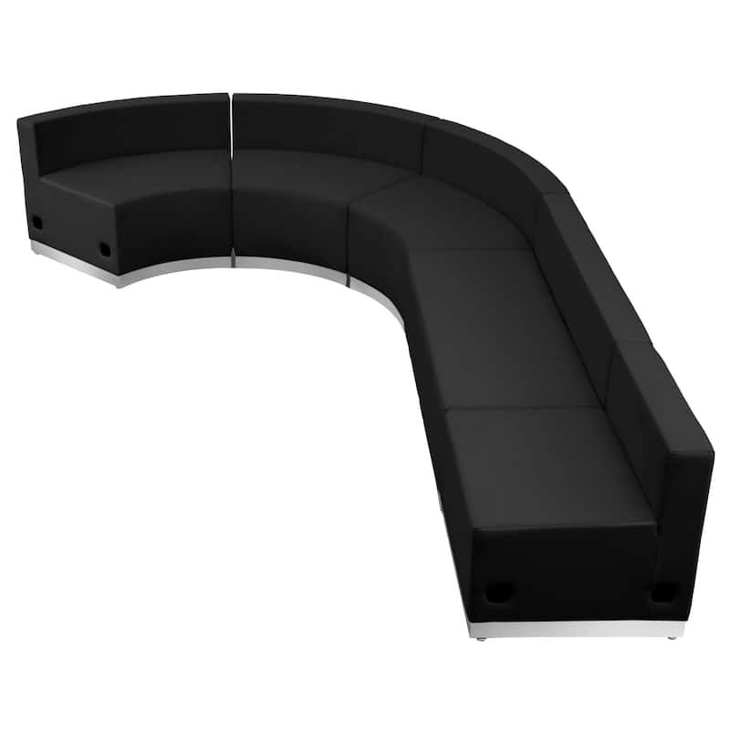 5 PC LeatherSoft Modular Reception Configuration w/Taut Back &Seat - Black
