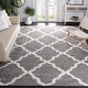 preview thumbnail 2 of 1, SAFAVIEH Dallas Shag Giusy Trellis 1.5-inch Thick Rug - Grey/Ivory - 6' Square