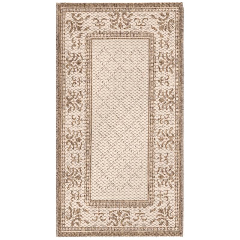 SAFAVIEH Courtyard Miljeta Indoor/ Outdoor Waterproof Patio Backyard Rug - 2' x 3'7" - Natural/Brown
