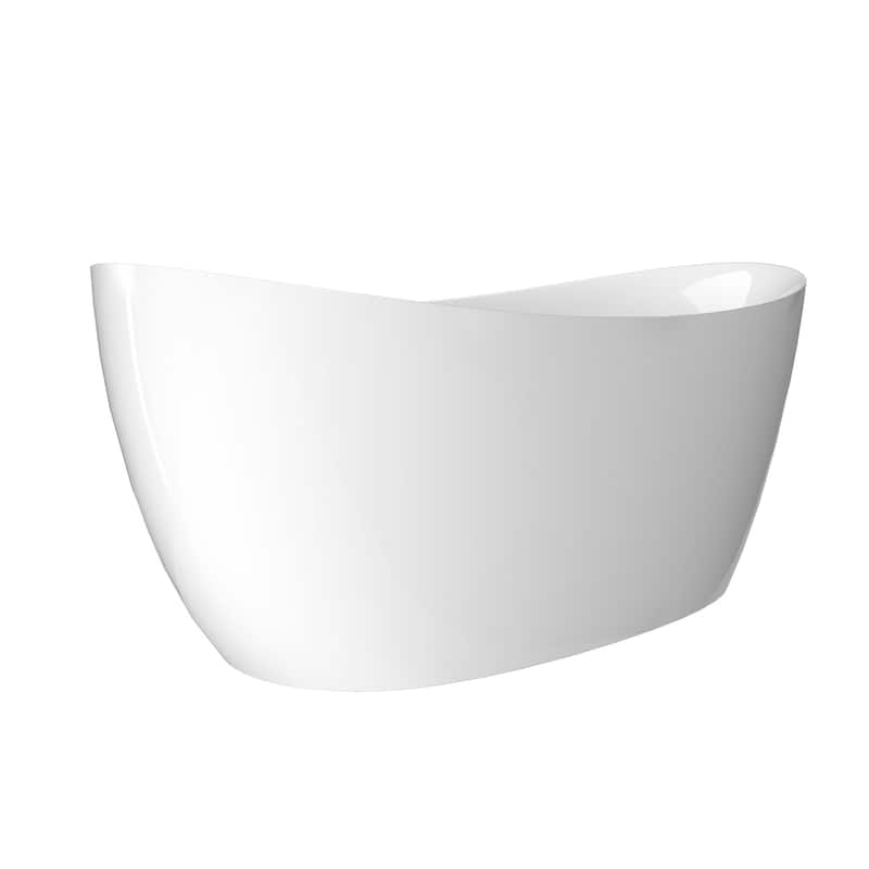 63 in. x 31 in. Acrylic Freestanding Soaking Bathtub in Gloss White - 31" x 63"