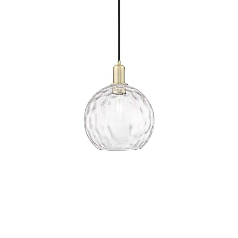 Innovations Lighting 716-1P-13-10 Athens Water Glass Pendant Athens - Antique Brass / Clear Water Glass