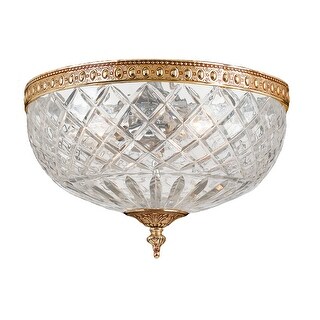 Crystorama 2 Light Brass Crystal Ceiling Mount II - 10'' W x 8'' H