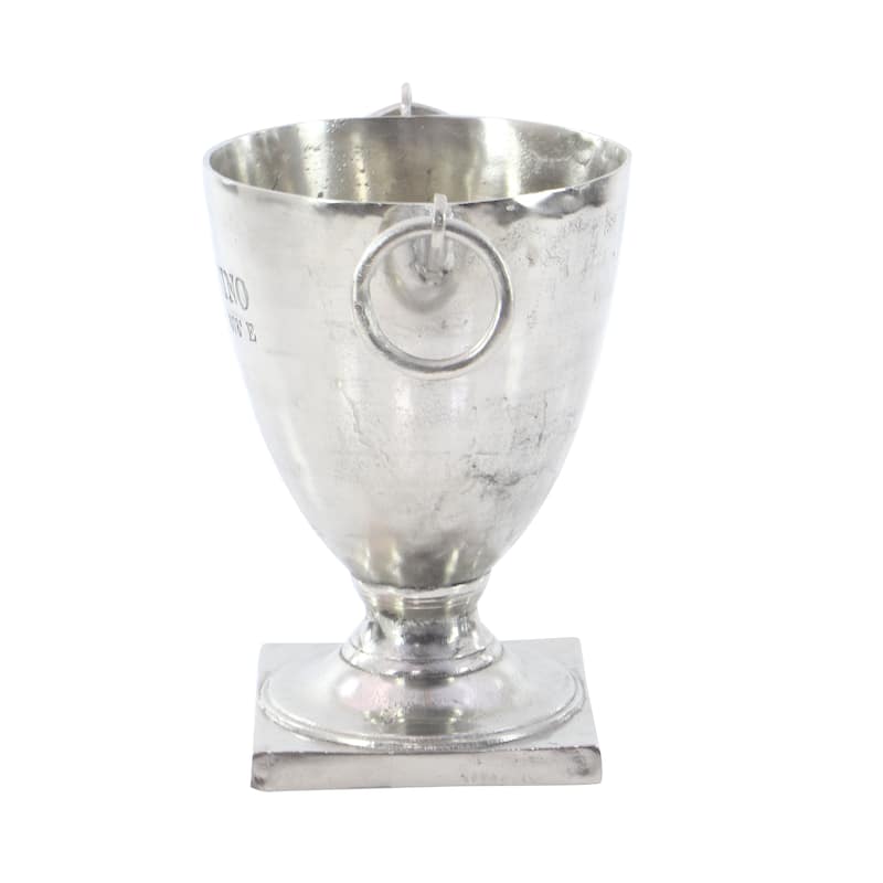 Aluminum Metal Champagne 2 Bottle Ice Bucket - Silver - Roche River Decor - 12"W x 16"L x 18"H