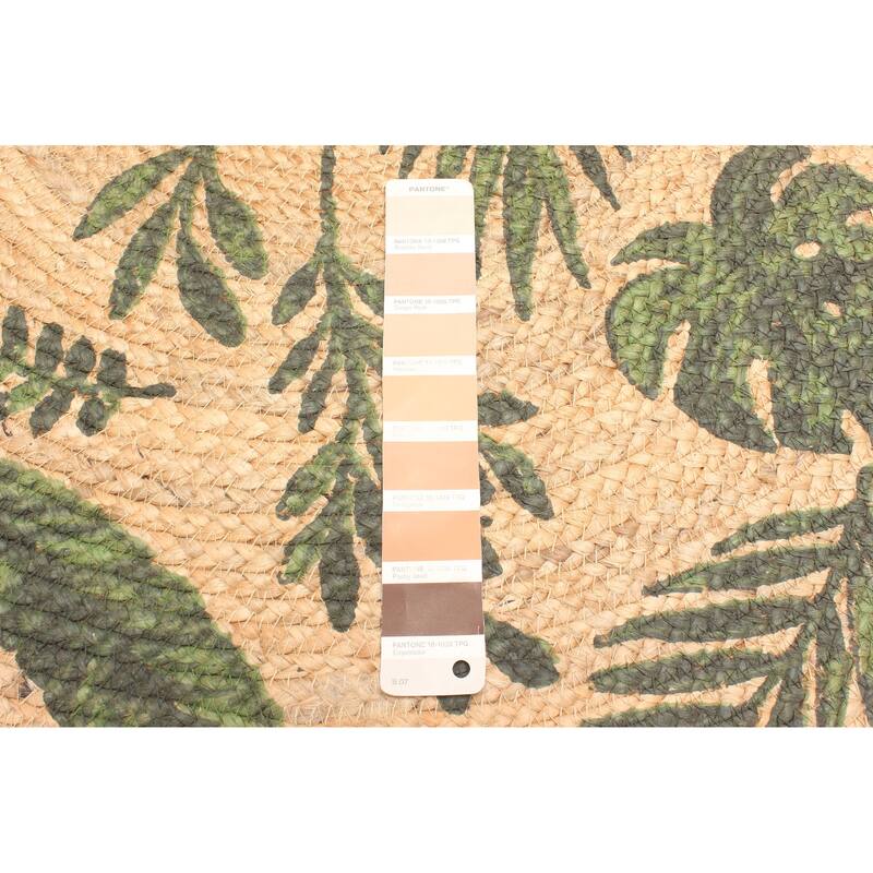 ECARPETGALLERY Braided Weave Palas Denizli Tan Jute Rug - 3'0 x 3'0