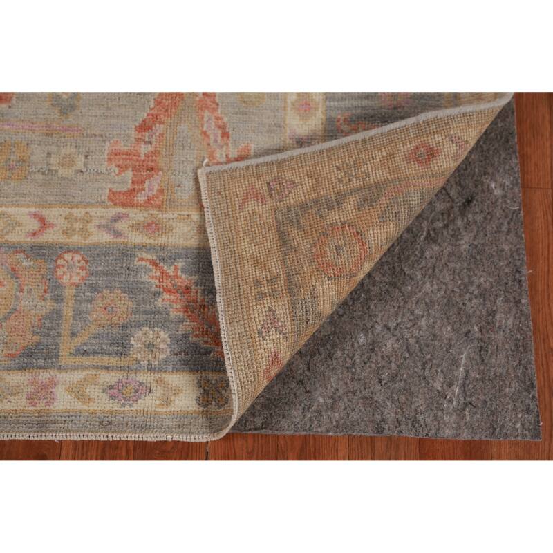 Hand Knotted Oriental 100% Wool Carpet Transitional All-Over Greys & Charcoal Oushak Area Rug - 8' 10'' X 5' 10''