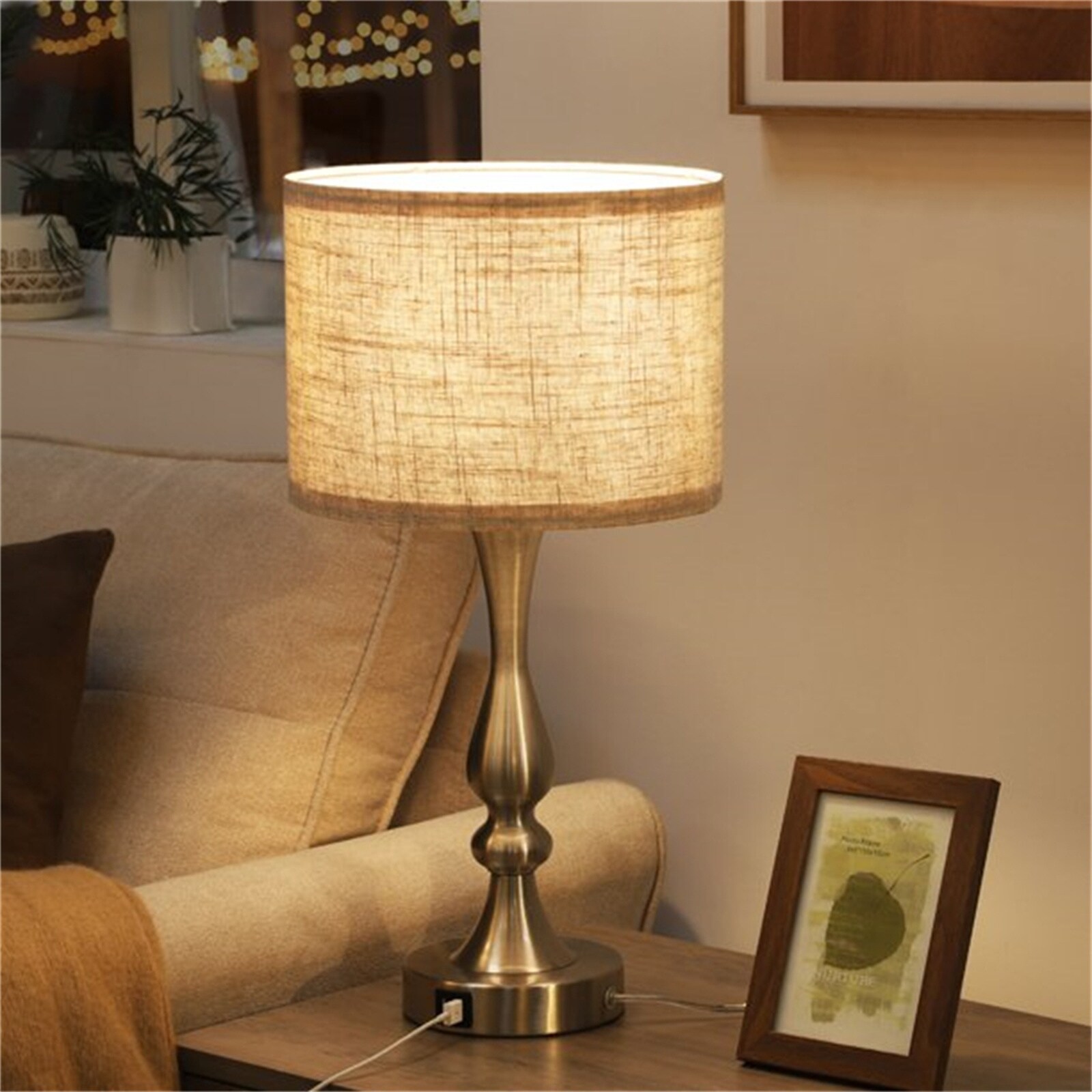 3-Way Dimmable Touch Control Small Table Lamp with 2 USB Port, Brushed  Steel - On Sale - Bed Bath & Beyond - 32856785