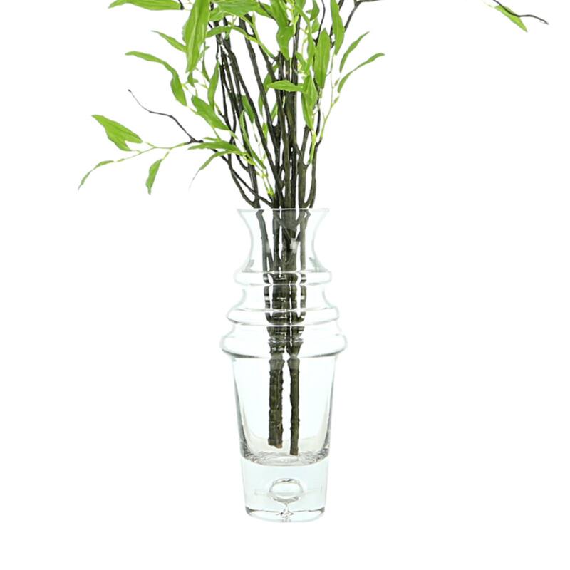 Willow Branch Arrangement in a Tall Glass Vase - Green