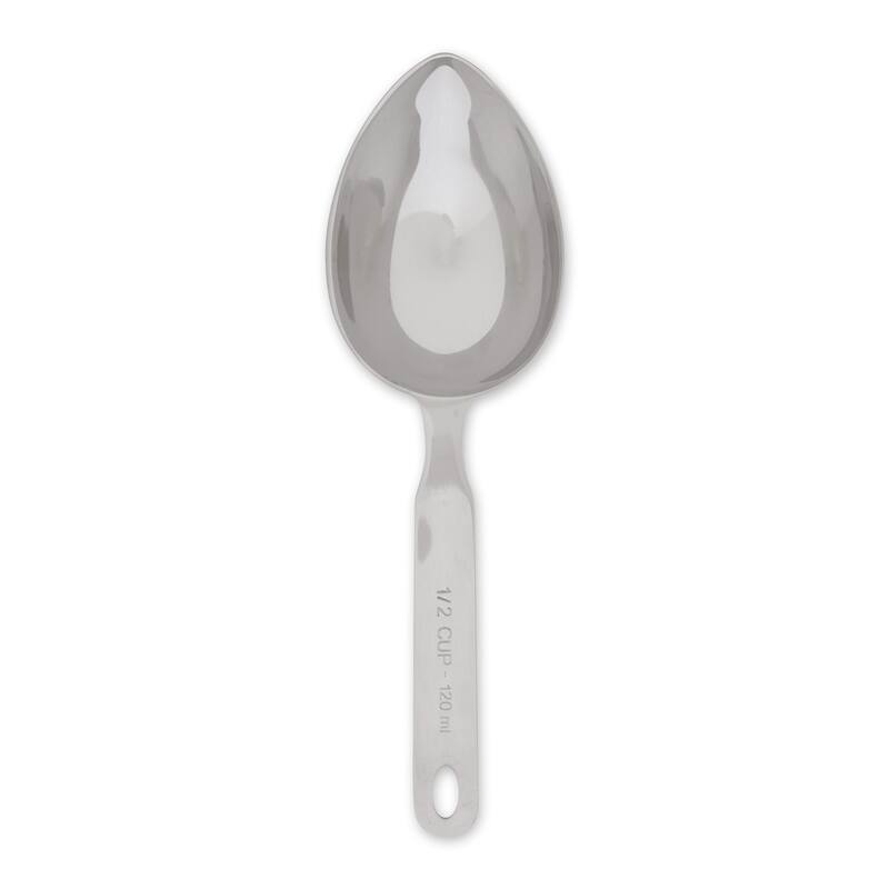 Measuring Scoop - Oval, 1/2-Cup - Stainless Steel