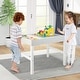 preview thumbnail 1 of 8, 3 in 1 Wooden Kids Table with Storage and Double-Sided Tabletop-White - 31.5” x 23.5” x 23”  White+Gray