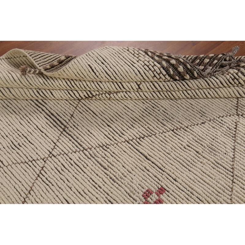 Earth Tone Moroccan Oriental Large Area Rug Handmade Wool Carpet - 10'1"x 14'8"