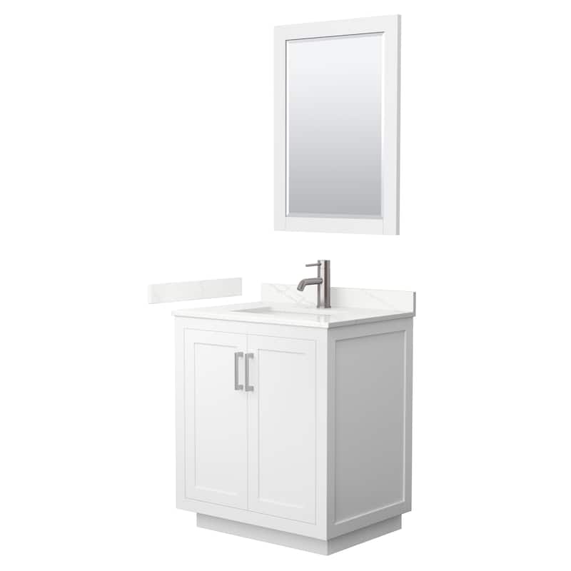 Miranda 30-inch Single Vanity, Quartz Top, 24-inch Mirror