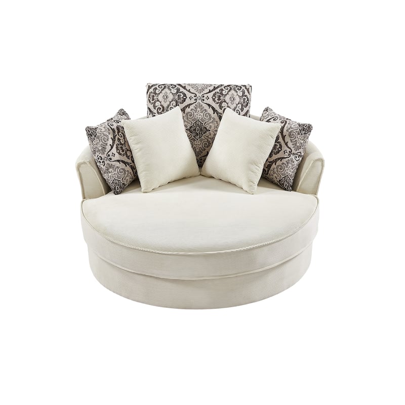 GDFStudio Harrison Swivel Accent Barrel Chair for Relaxed Living