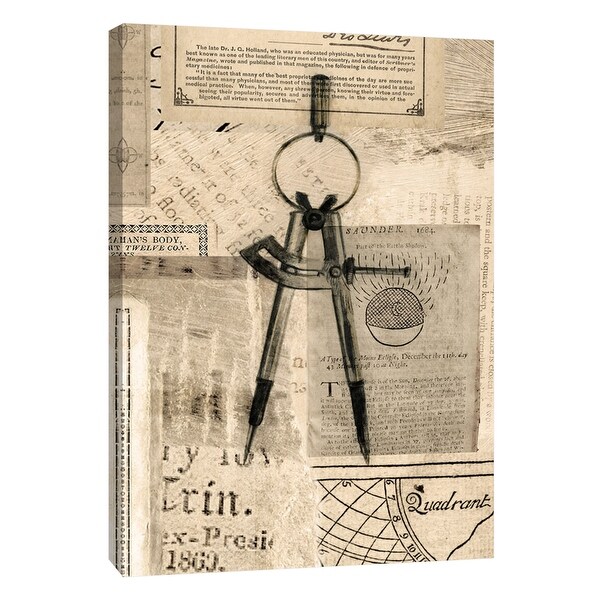 PTM Images 9-105402 PTM Canvas Collection 10" x 8" - "Academic Drafters Compass Illustration" Giclee Text and Symbols Art Print
