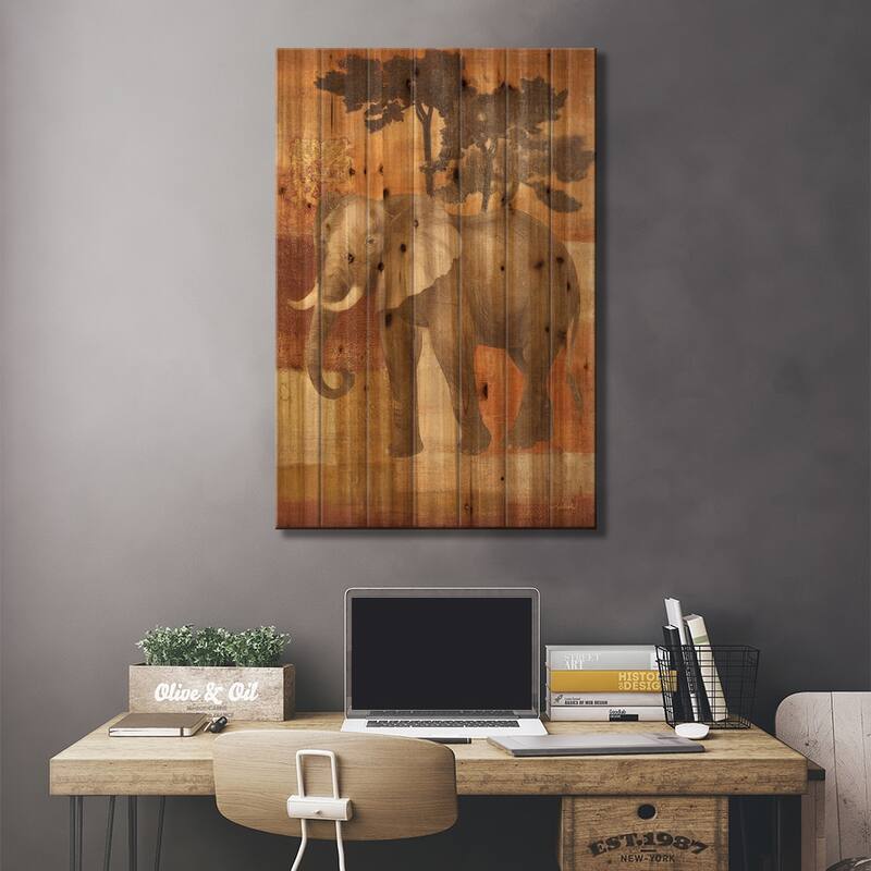 Animals on Safari IV Print On Wood by Albena Hristova - Multi-Color