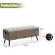 preview thumbnail 8 of 8, Natural Wood Upholstered Bedroom and Entryway Storage Bench - 20.08" H x 47.24" W x 15.75" D