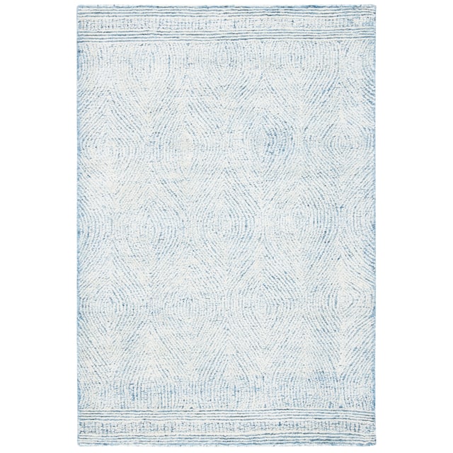 SAFAVIEH Handmade Abstract Zenzi Modern Wool Rug - 2'3" x 4' - Ivory/Blue