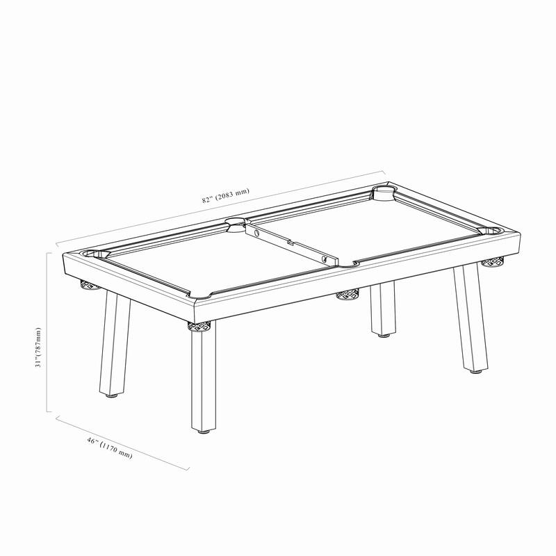 Laguna Indoor/Outdoor 7ft Slate Pool Table 6-Seater Dining Set with 4 Benches & Accessories, Cement Finish