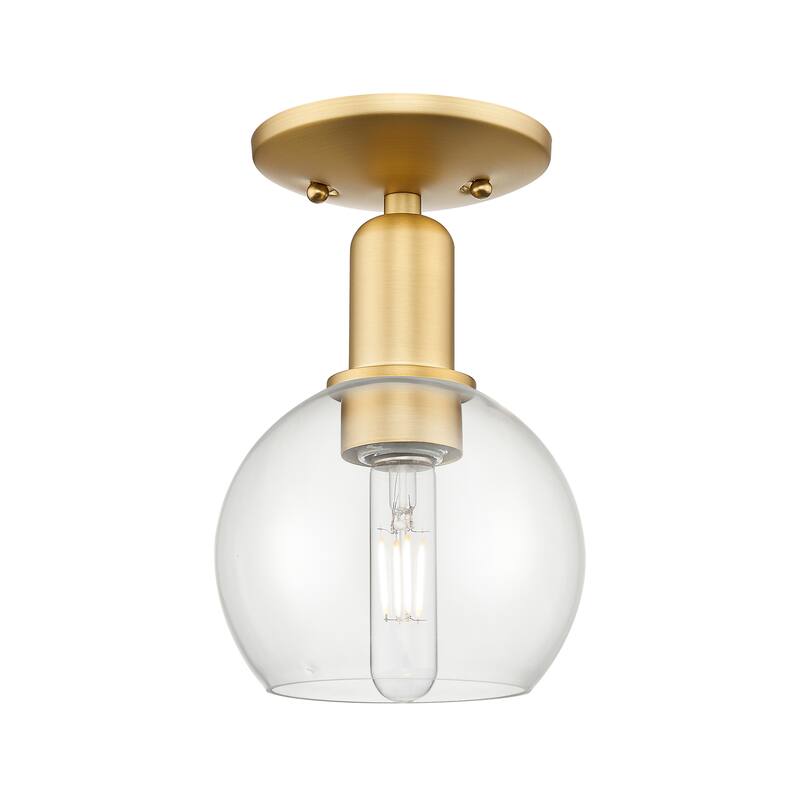 Innovations Lighting Endless Possibilities Arcadia - Athens - 1 Light 6" Semi-Flush Mount - Clear/Satin Gold