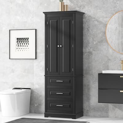 70'' Tall Storage Cabinet with 3 Drawers for Bathroom/Office - 24''×15.7''×70''