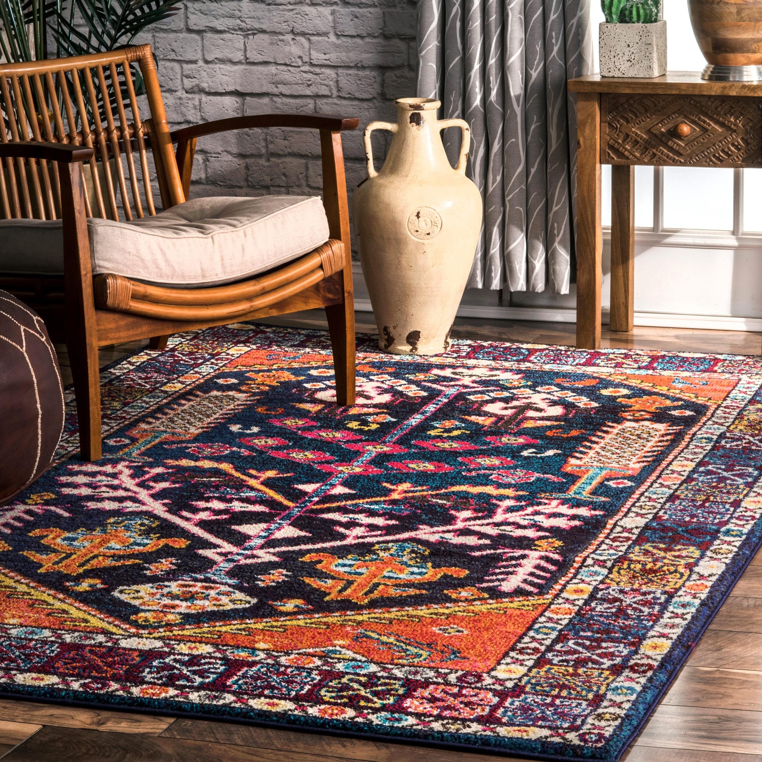 Shop The Curated Nomad Taraval Orange Southwestern Tribal Medallion Area Rug 10 X 14 10 X 14 Overstock 26457001