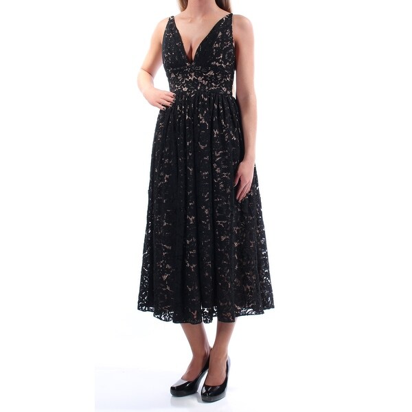 Black Lace Tea Length Dresses