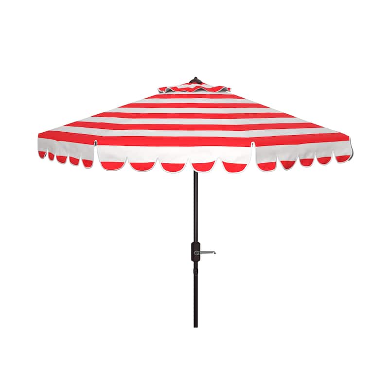 SAFAVIEH Nargiz Single Scallop Striped 9 Ft Crank Umbrella