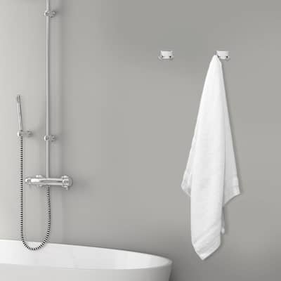 Design House 533059 Millbridge Classic Double Robe Hook for Bathroom Bedroom Closet or Office Polished Chrome