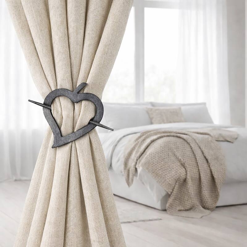 Evideco Fjord Wooden Heart Curtain Holdback - n/a