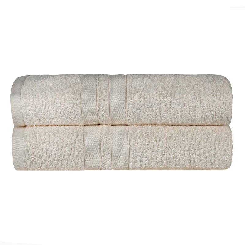 Superior Ultra-Soft Cotton Solid Medium Weight Bath Towel Set of 2