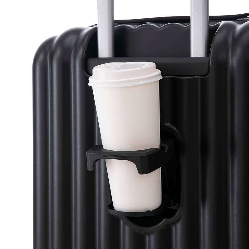 Carry on Hardshell 3 Piece ABS Luggage Set with Cup Holder & USB Port & Phone Holder