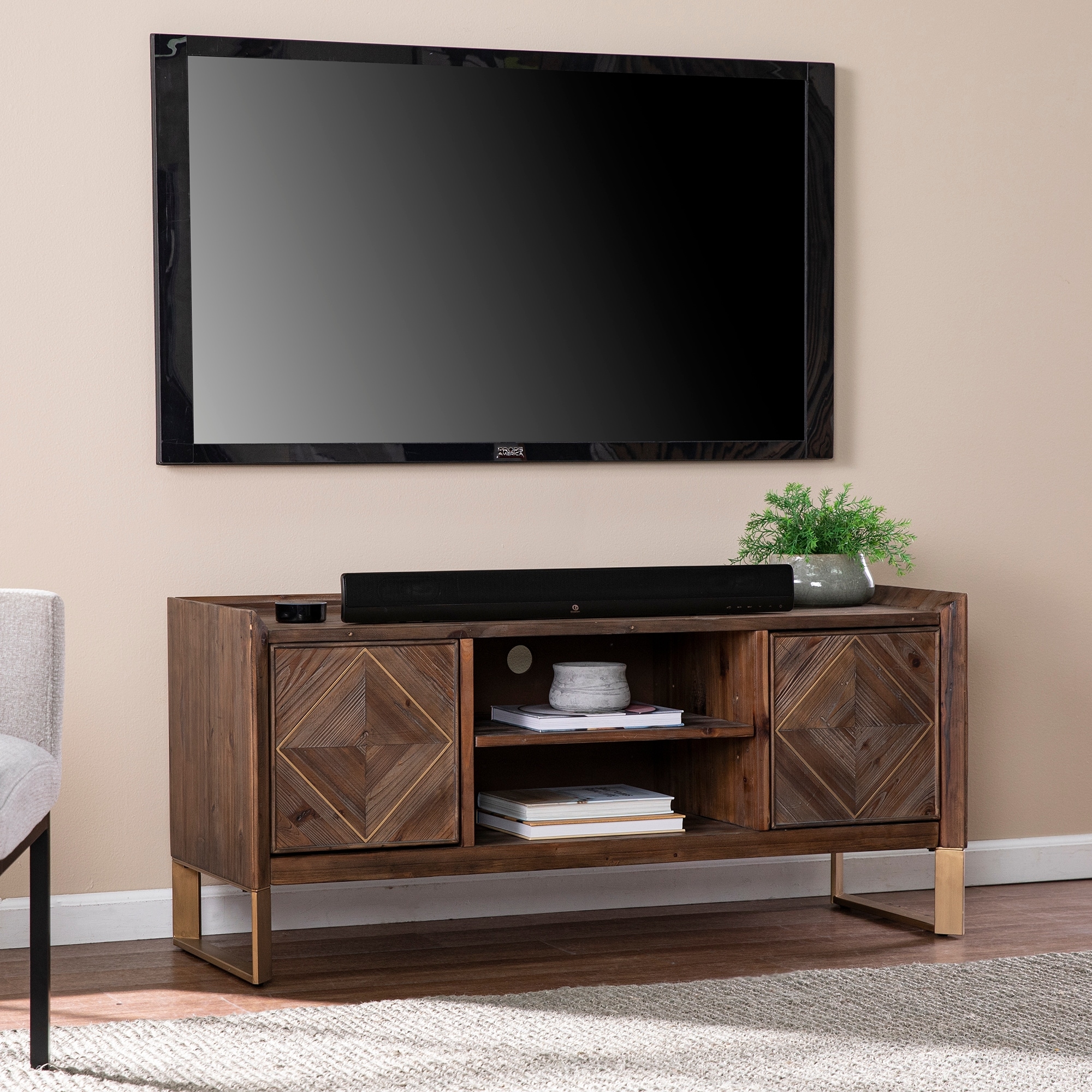 Reclaimed outlet media console