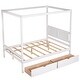 preview thumbnail 6 of 16, Full Size Canopy Platform Bed with Two Drawers - Modern Design, Storage Drawers, Suitable for Curtains