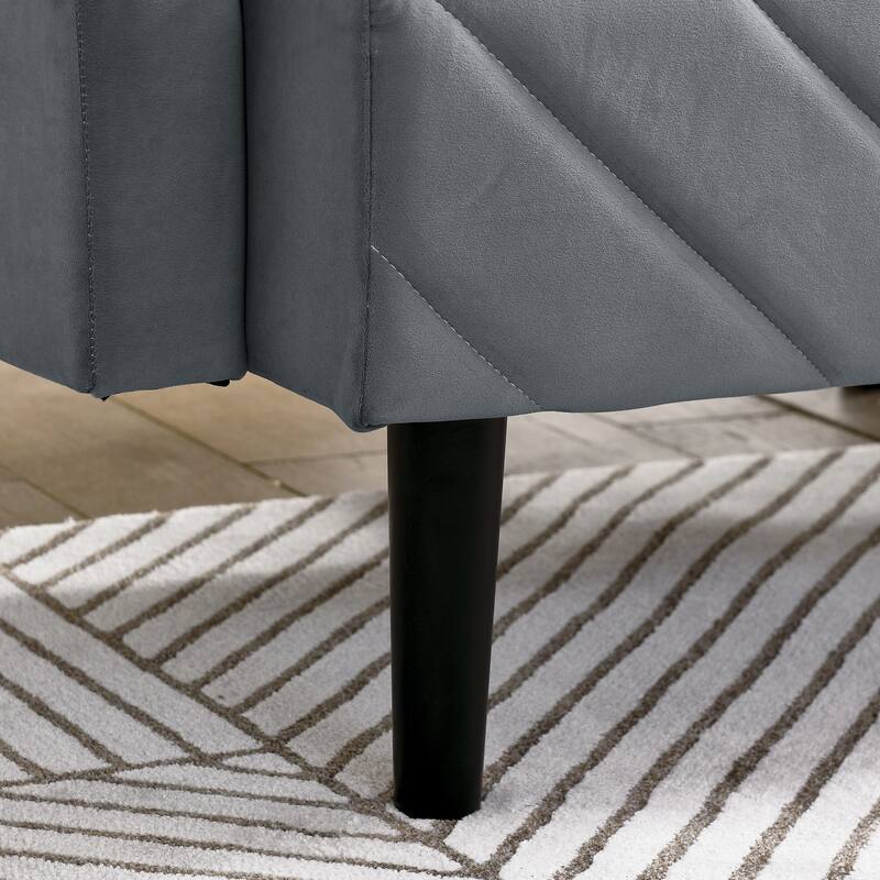 78'' Modern Tufted Velvet Upholstered Convertible Folding Sofa Bed with Adjustable Armrests