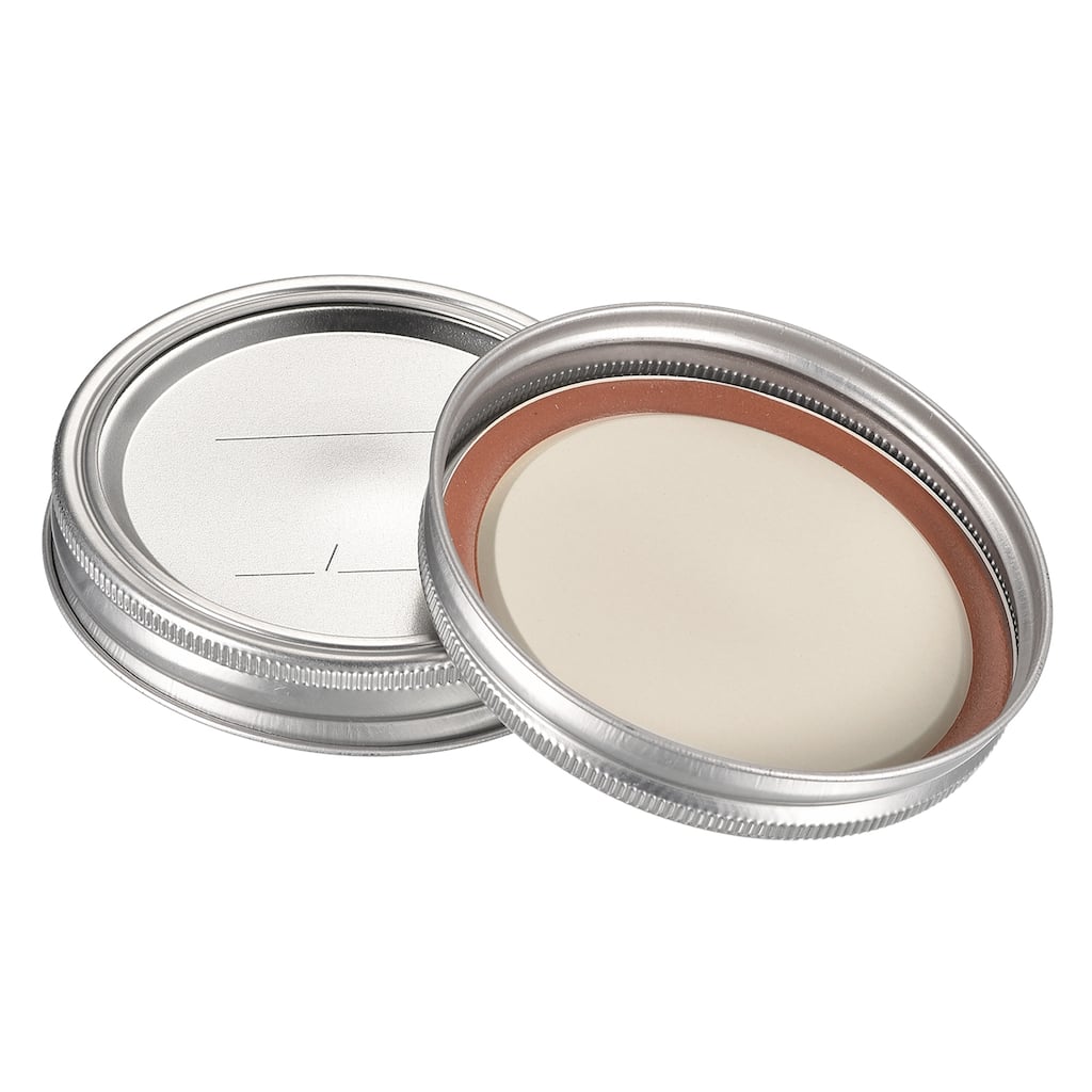 Canning Lids, 8 Sets - Tinplate Split-Type Wide Mouth with Date - Silver - 86mm