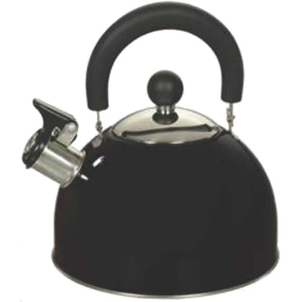Euro-Ware 309-BK Whistling Tea Kettle, Stainless Steel, 2.5 Quarts