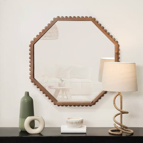 Wood, 32" Octagonal Mirror, Natural Wb 32"H - 32.0" x 2.0" x 32.0"