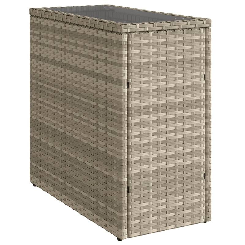 vidaXL Garden Side Table Light grey and black - 22.8 x 10.8 x 21.7 in