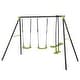 preview thumbnail 2 of 4, Outdoor Playground Three Seat Children Metal Swing Set for Age 3 Up