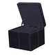 preview thumbnail 12 of 28, Adeco Bonded Leather Contrast Stitch Square Storage Ottoman Footstool