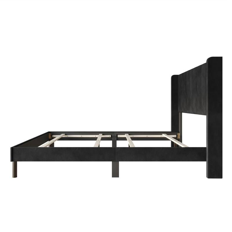 Clayfell Herrin Upholstered Wingback Panel Bed