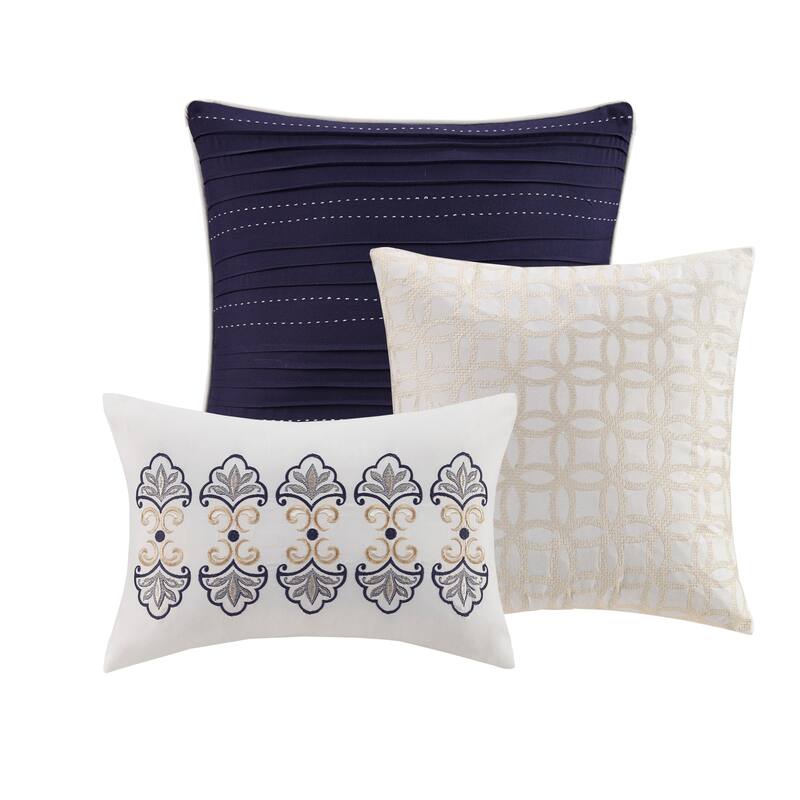 Madison Park Cardiff 6 Piece Reversible Quilt Set with Throw Pillows