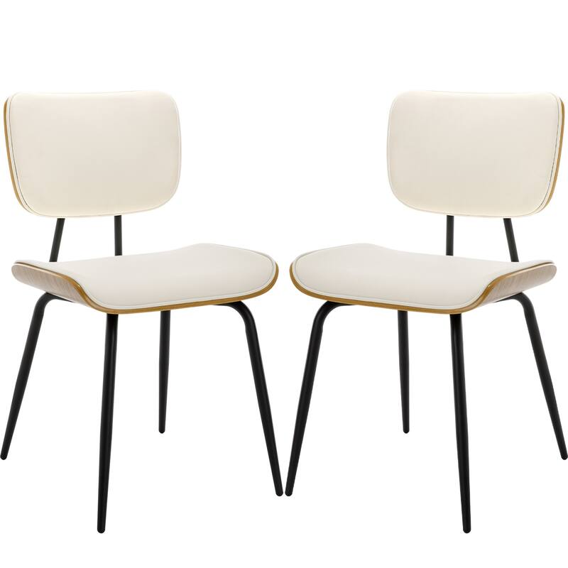 Faux Leather Upholstered Dining Chairs Set of 2/4 - 33.5" H x 17.5" W x 23" D