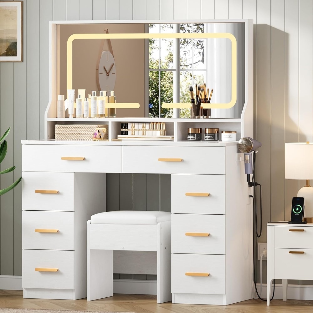 minimalist dresser with mirror Furniture of America Elowyn Modern 2-piece Natural Solid Wood Dresser and Mirror Set - Overstock