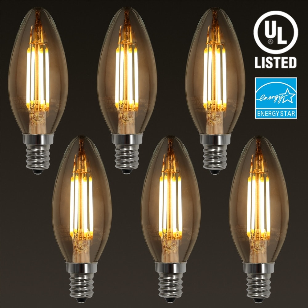 Pack of 6 Energy Star /& UL Certified LED Candle Bulb Home Decorative Lighting Sconces TORCHSTAR 5W Dimmable E12 LED Candelabra Bulb 120/° Beam Angle for Lanterns 2700K Warm White 40W Eqv