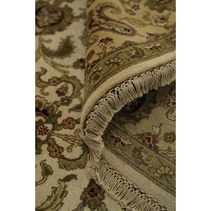 Hand Knotted Oriental 100% Wool Carpet Traditional All-Over Beige & Ivories Agra Area Rug - 10' 4'' X 8' 1''